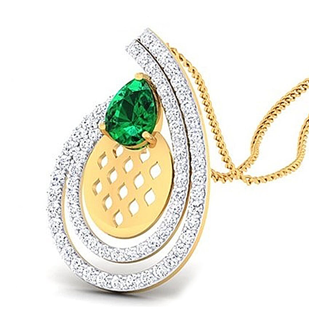 18K Gold Pendant and 0.62 carat Diamonds