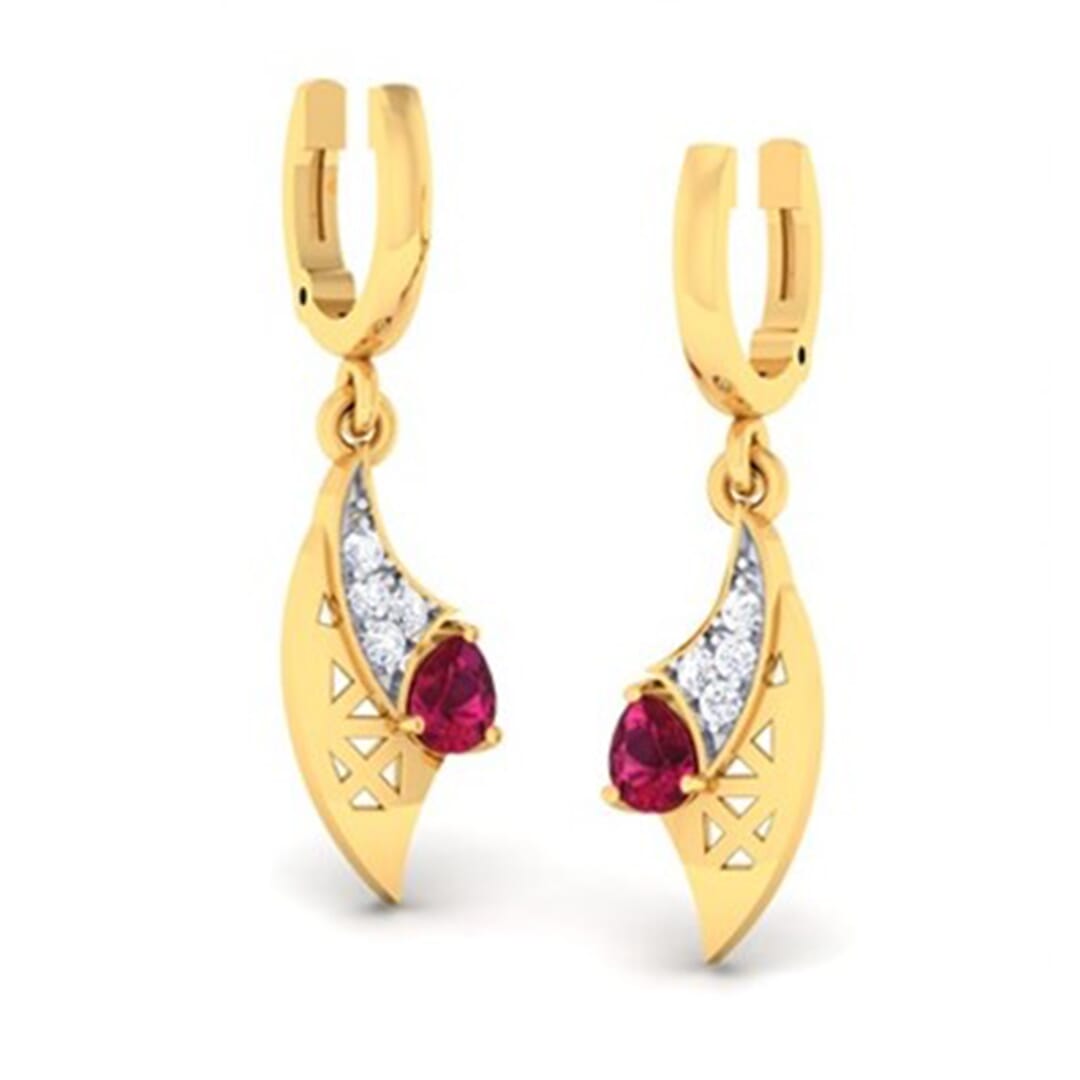 18K Gold Earring and 0.10 carat Diamond