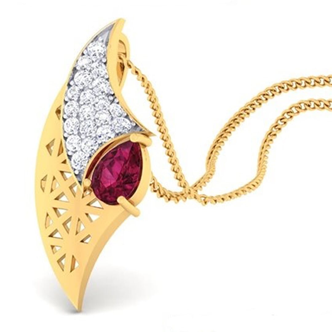 18K Gold Pendant and 0.22 carat Diamonds