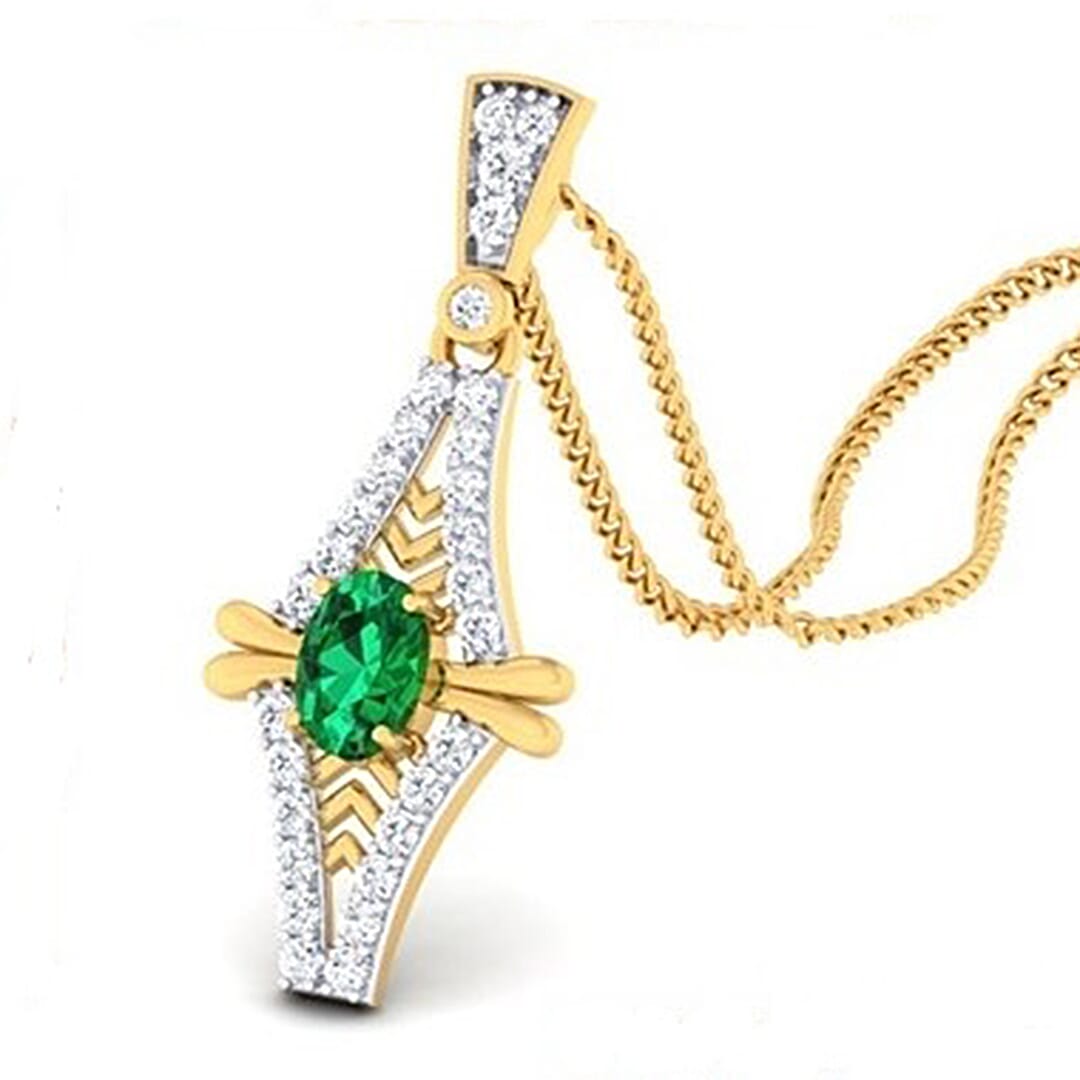18K Gold Pendant and 0.37 carat Diamonds