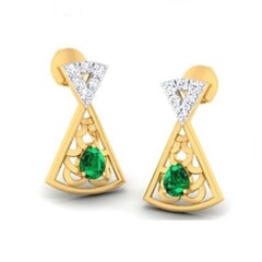 18K Gold Earring and 0.15 carat Diamond
