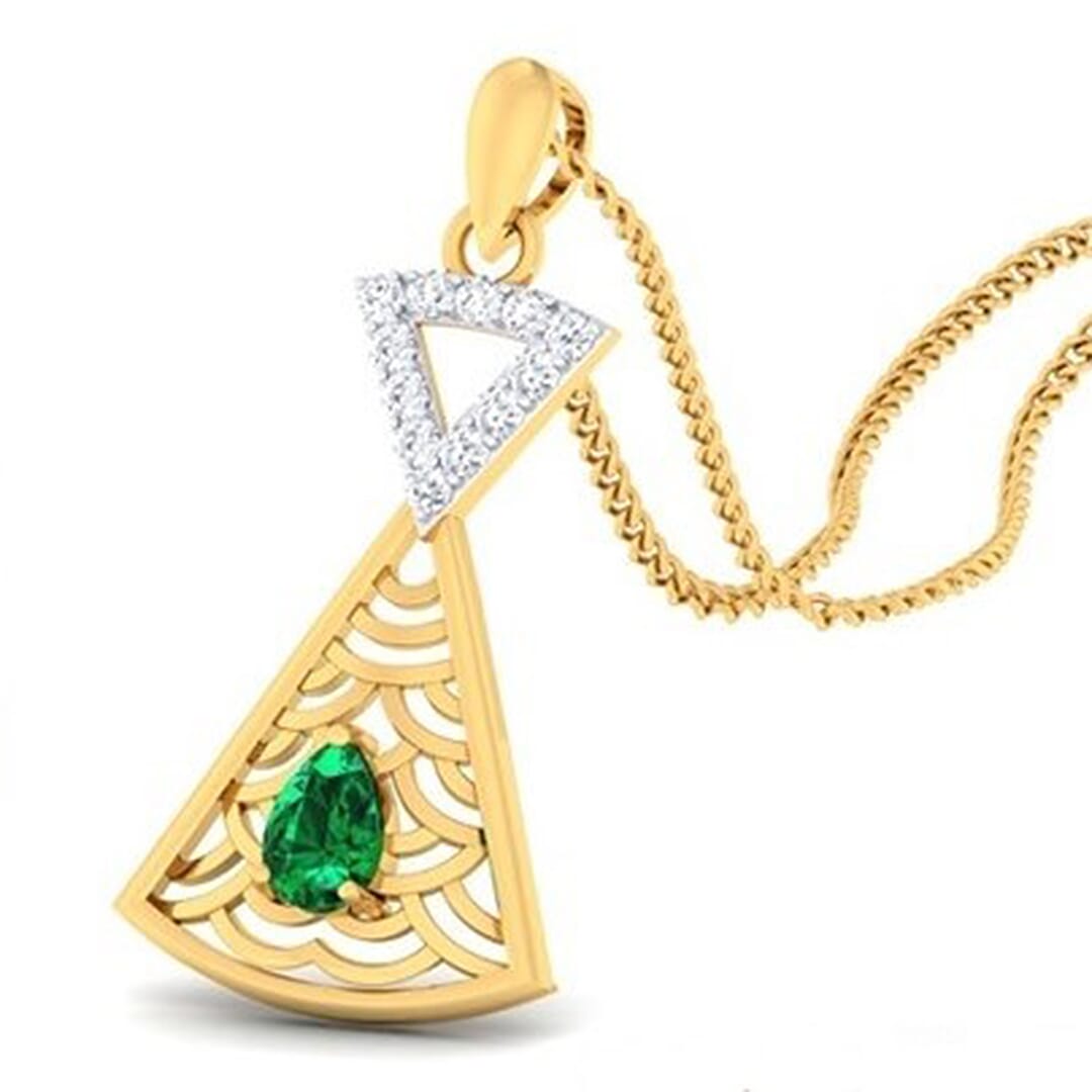 18K Gold Pendant and 0.21 carat Diamonds