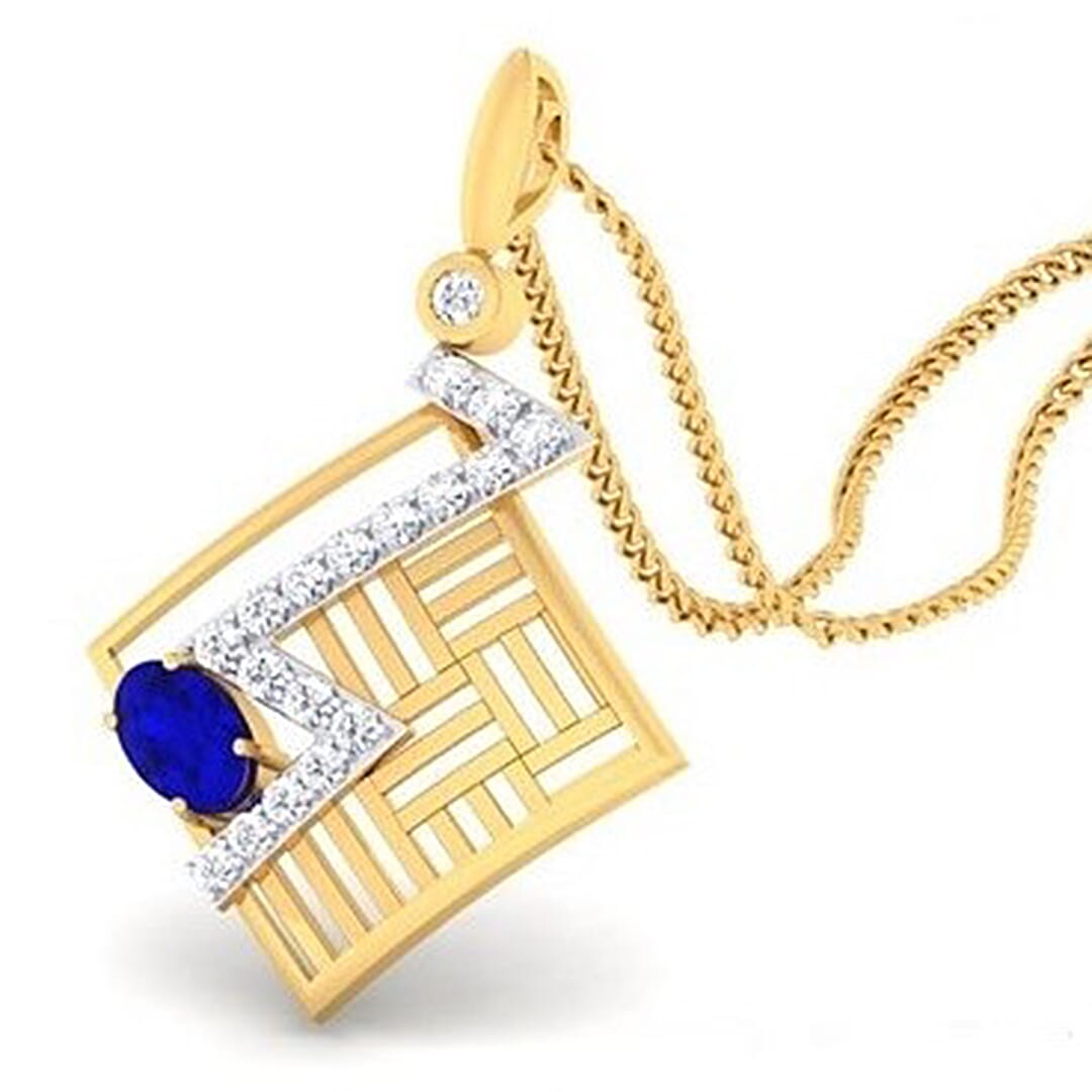 18K Gold Pendant and 0.38 carat Diamonds