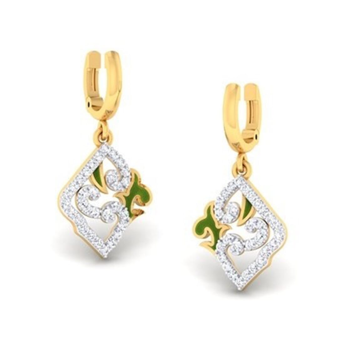 18K Gold Earring and 0.45 carat Diamonds