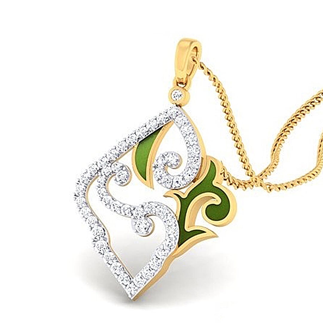 18K Gold Pendant and 0.64 carat Diamonds