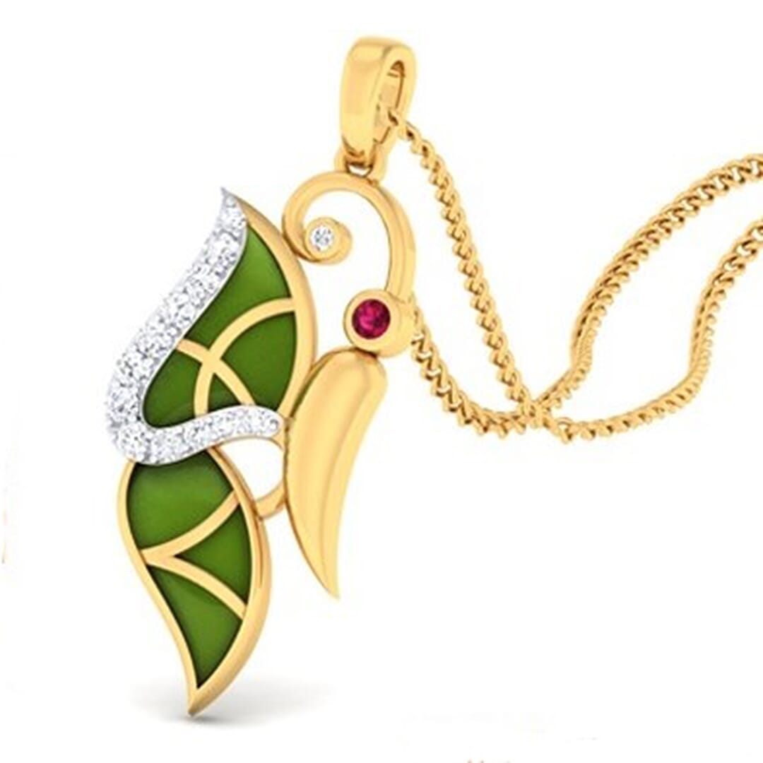 18K Gold Pendant and 0.20 carat Diamonds