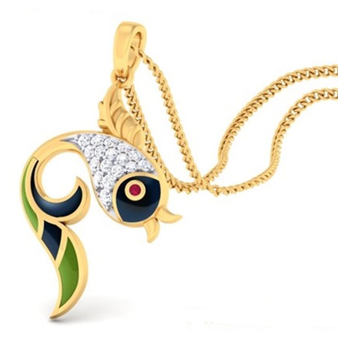 18K Gold Pendant and 0.20 carat Diamonds