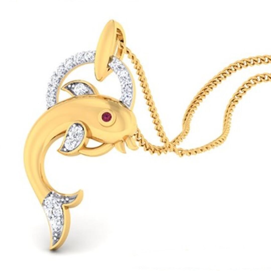 18K Gold Pendant and 0.19 carat Diamonds