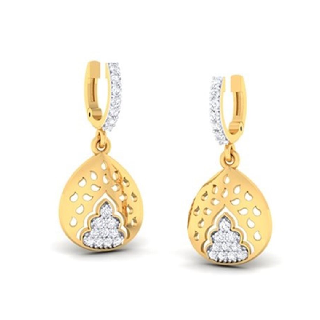 18K Gold Earring and 0.32 carat Diamonds