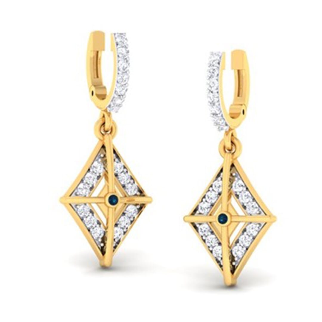 18K Gold Earring and 0.39 carat Diamond