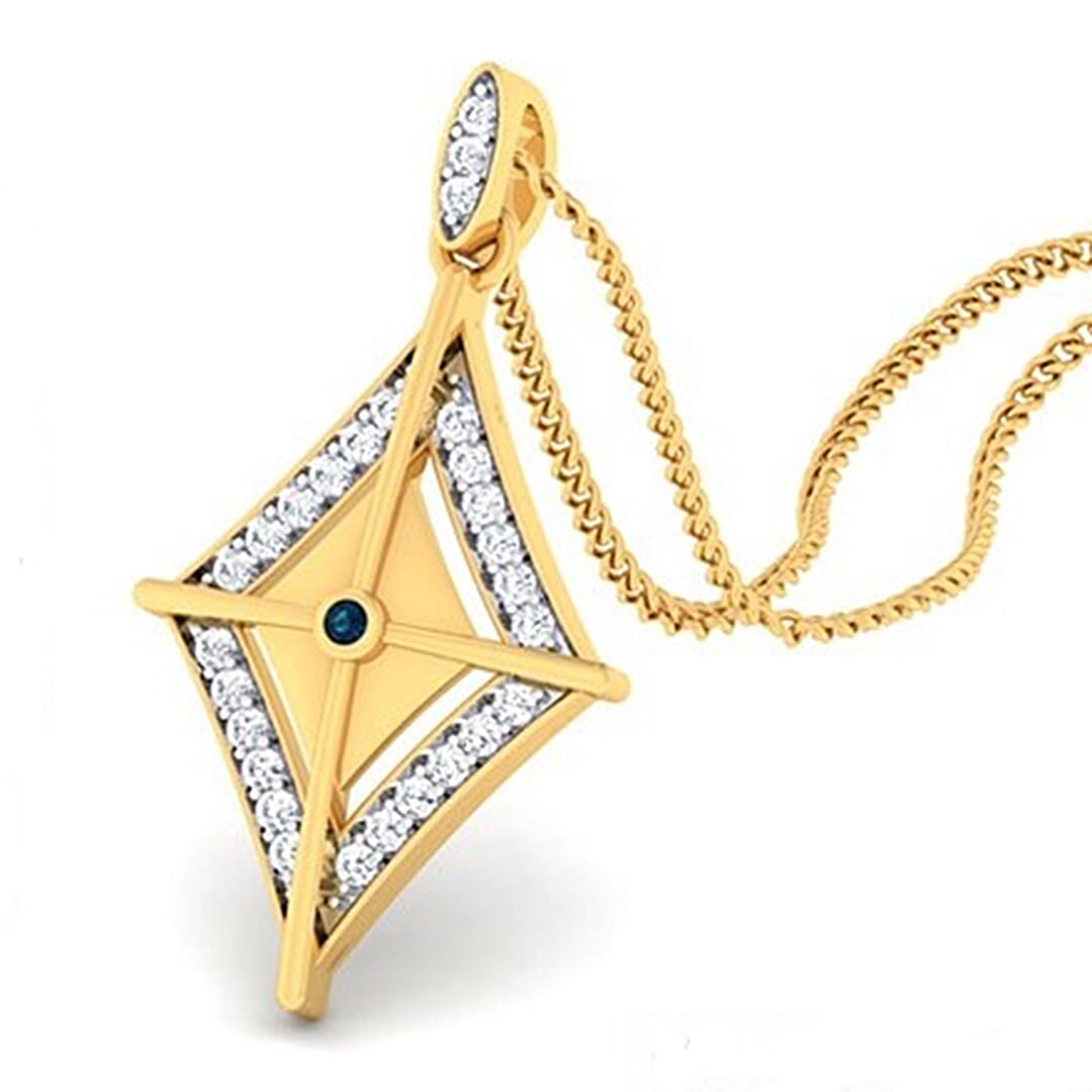 18K Gold Pendant and 0.27 carat Diamonds