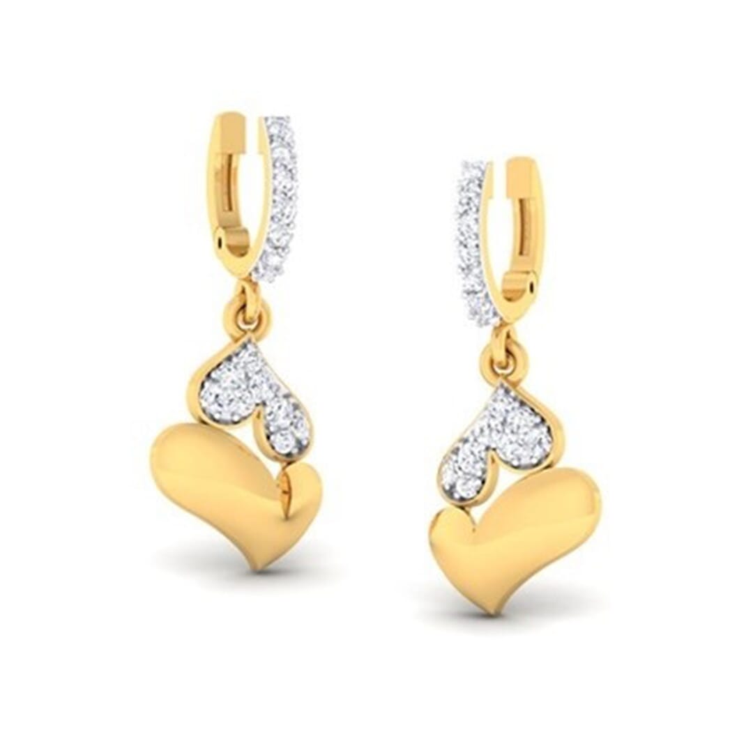 18K Gold Earring and 0.33 carat Diamond