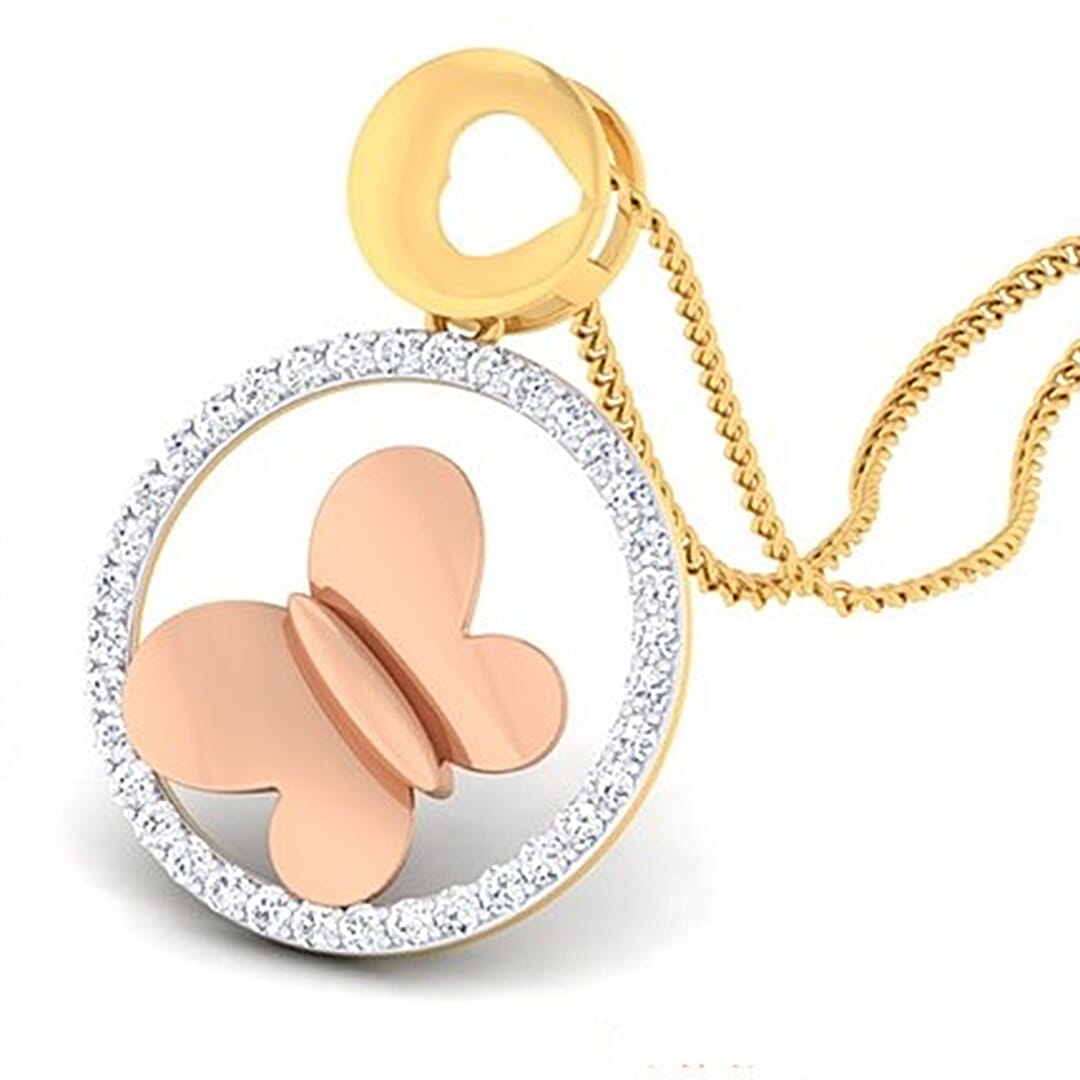 18K Gold Pendant and 0.45 carat Diamonds