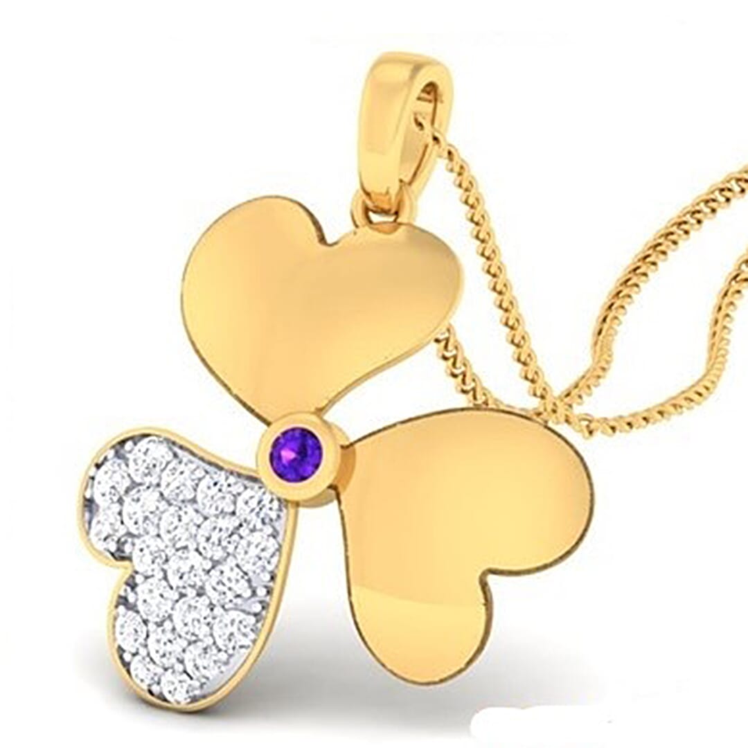 18K Gold Pendant and 0.35 carat Diamonds
