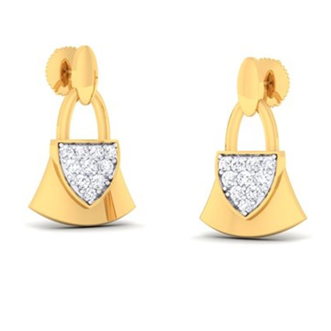 18K Gold Earring and 0.20 carat Diamond