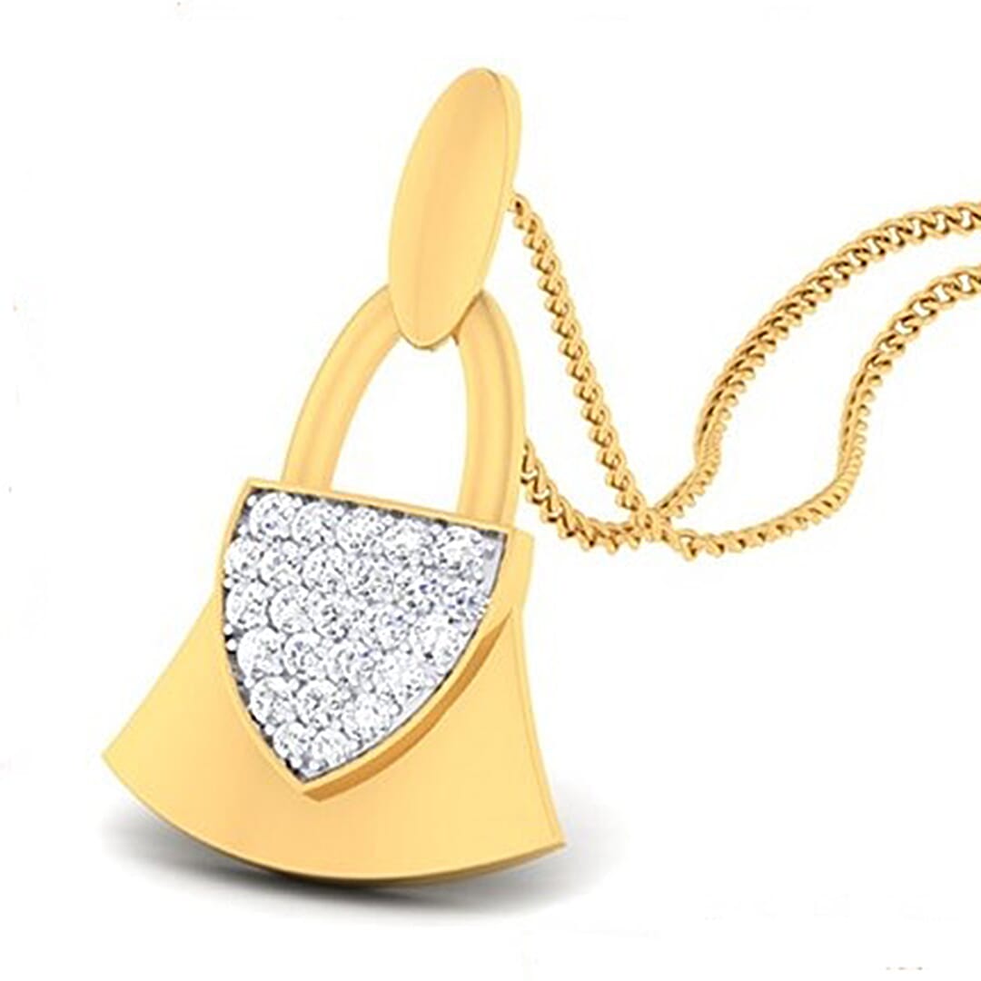 18K Gold Pendant and 0.37 carat Diamonds