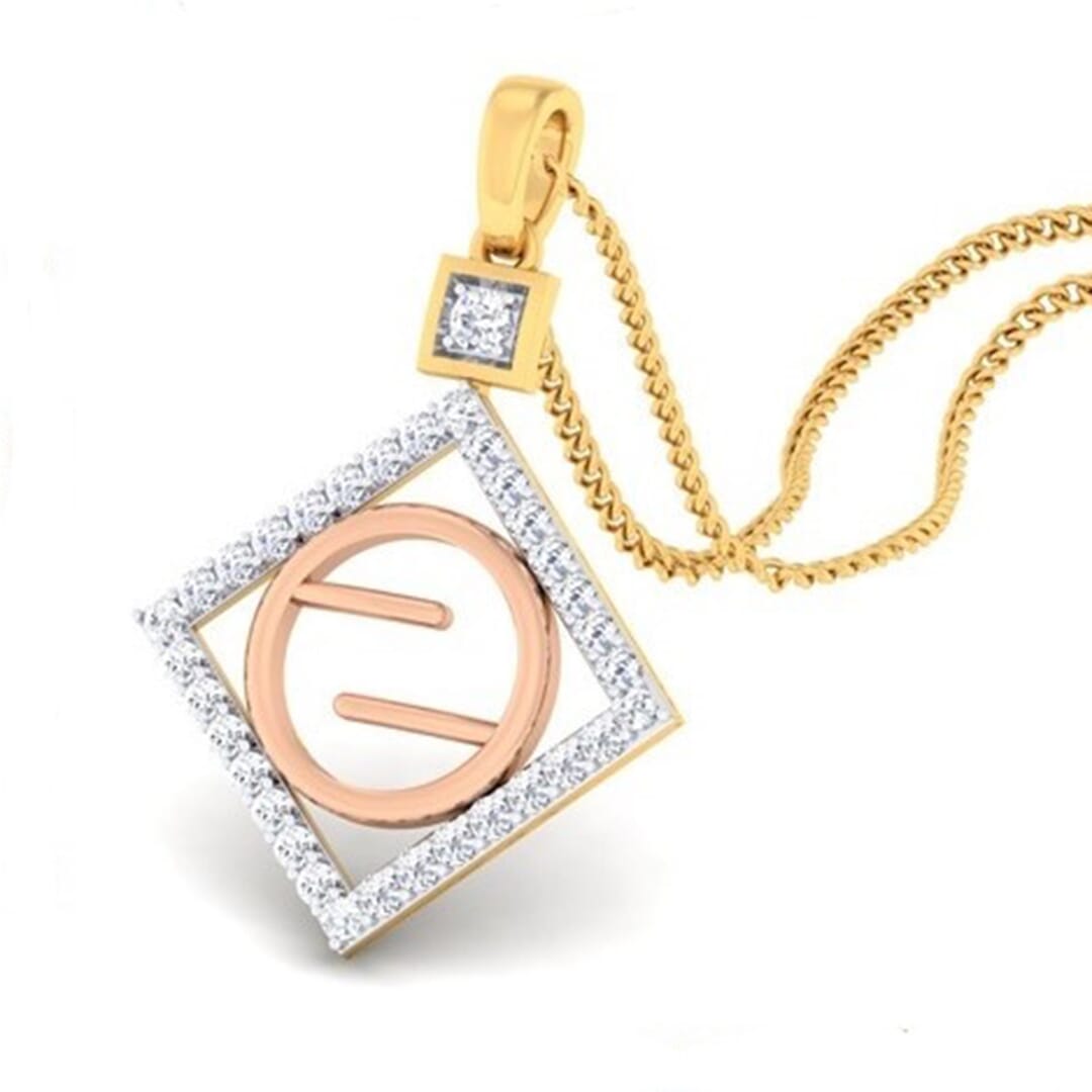 18K Gold Pendant and 0.34 carat Diamonds