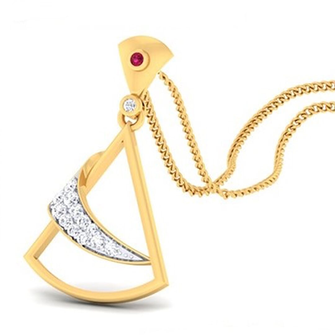 18K Gold Pendant and 0.19 carat Diamonds