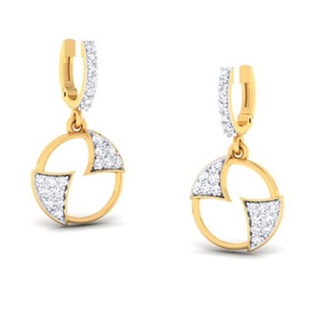 18K Gold Earring and 0.45 carat Diamond