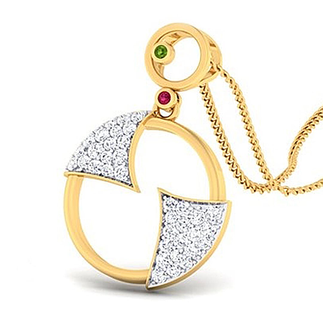 18K Gold Pendant and 0.54 carat Diamonds