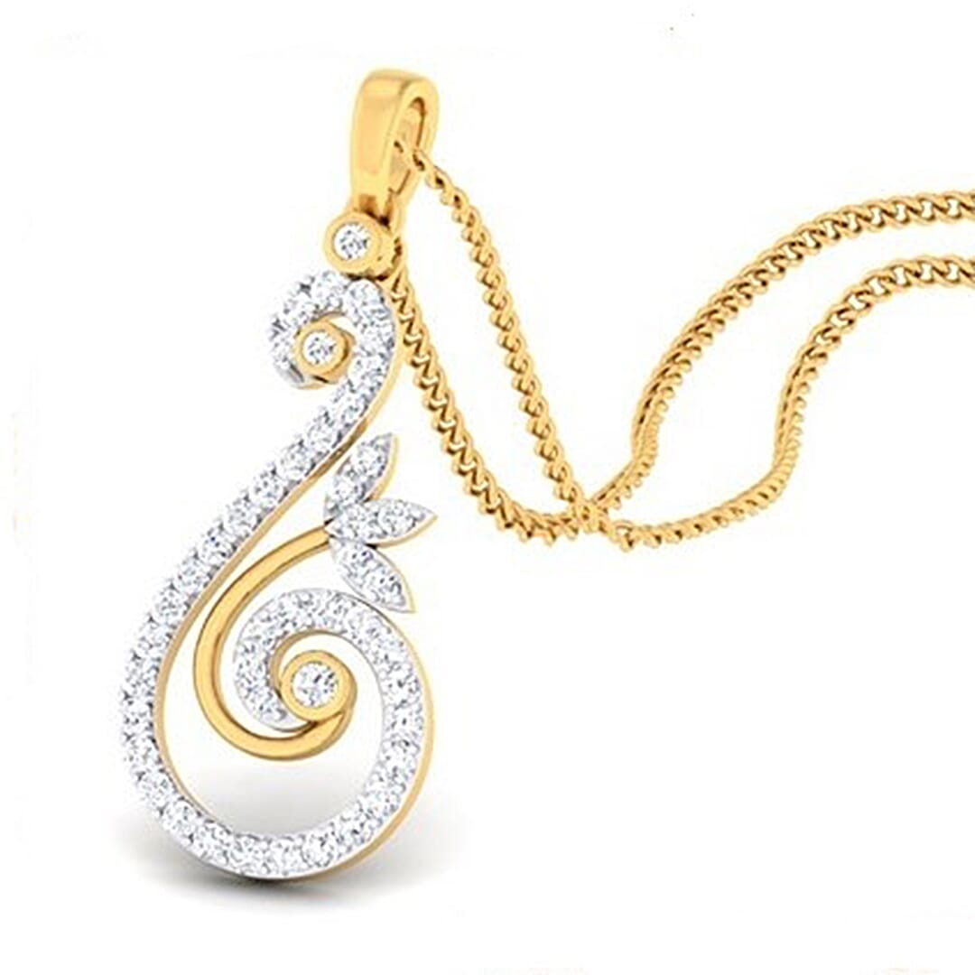 18K Gold Pendant and 0.40 carat Diamonds