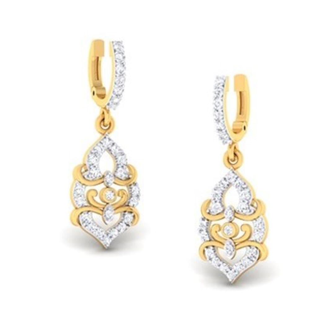 18K Gold Earring and 0.54 carat Diamond