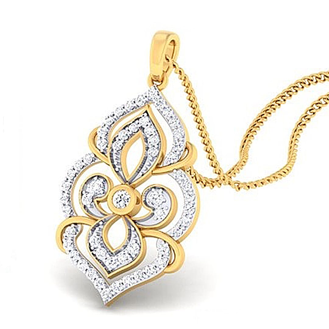 18K Gold Pendant and 0.58 carat Diamonds