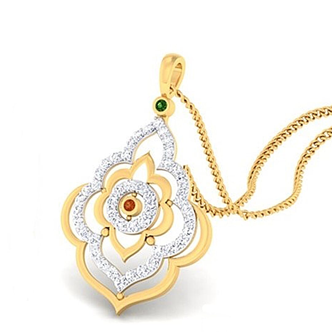 18K Gold Pendant and 0.56 carat Diamonds