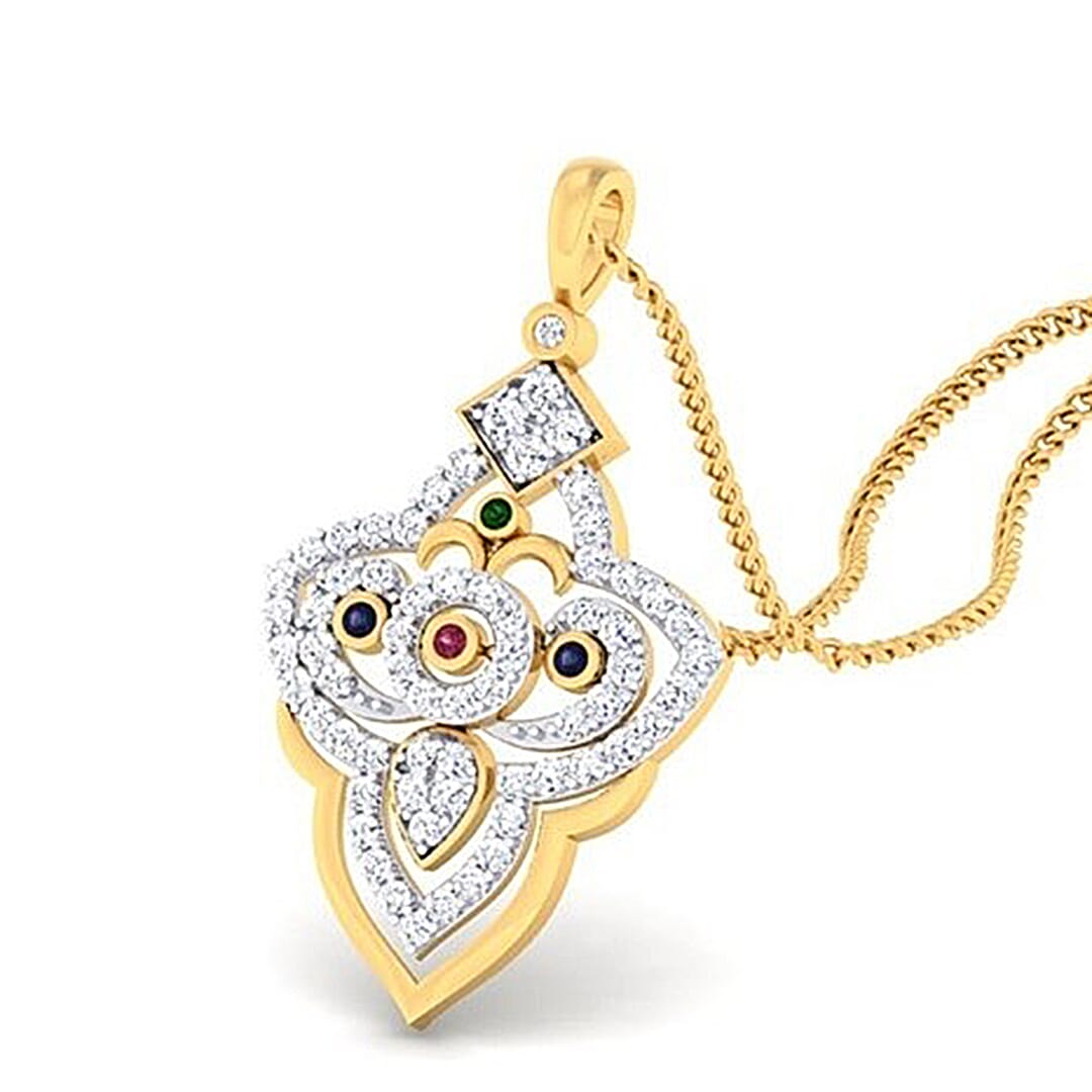 18K Gold Pendant and 0.59 carat Diamonds