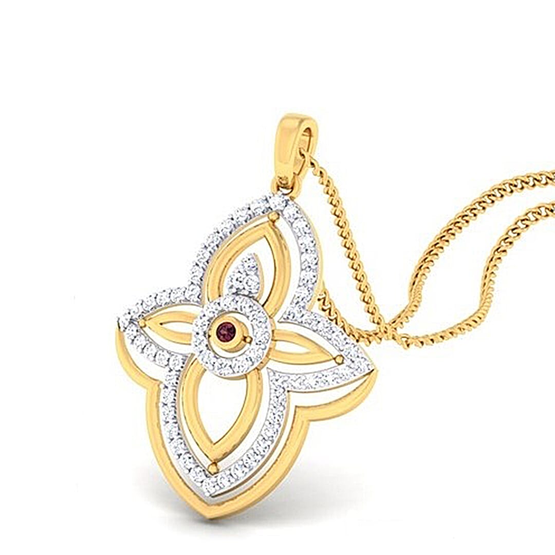 18K Gold Pendant and 0.56 carat Diamonds