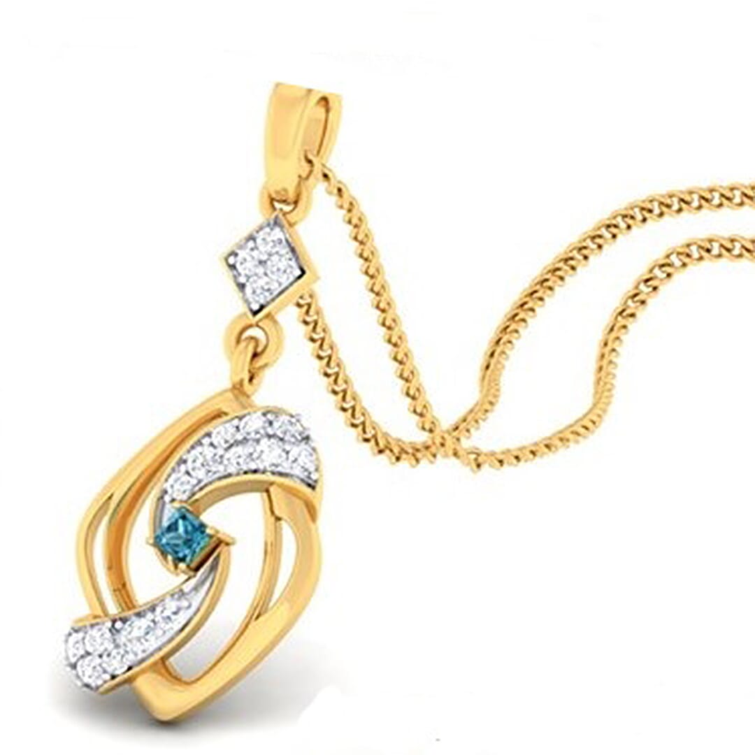 18K Gold Pendant and 0.19 carat Diamonds