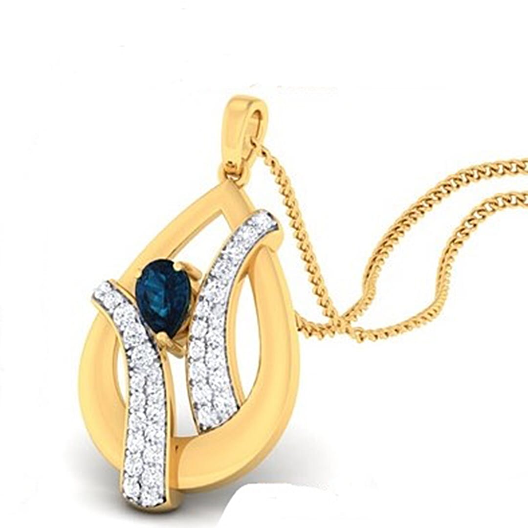 18K Gold Pendant and 0.42 carat Diamonds