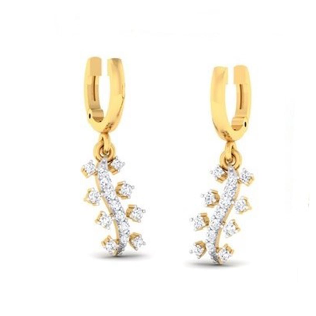 18K Gold Earring and 0.31 carat Diamond
