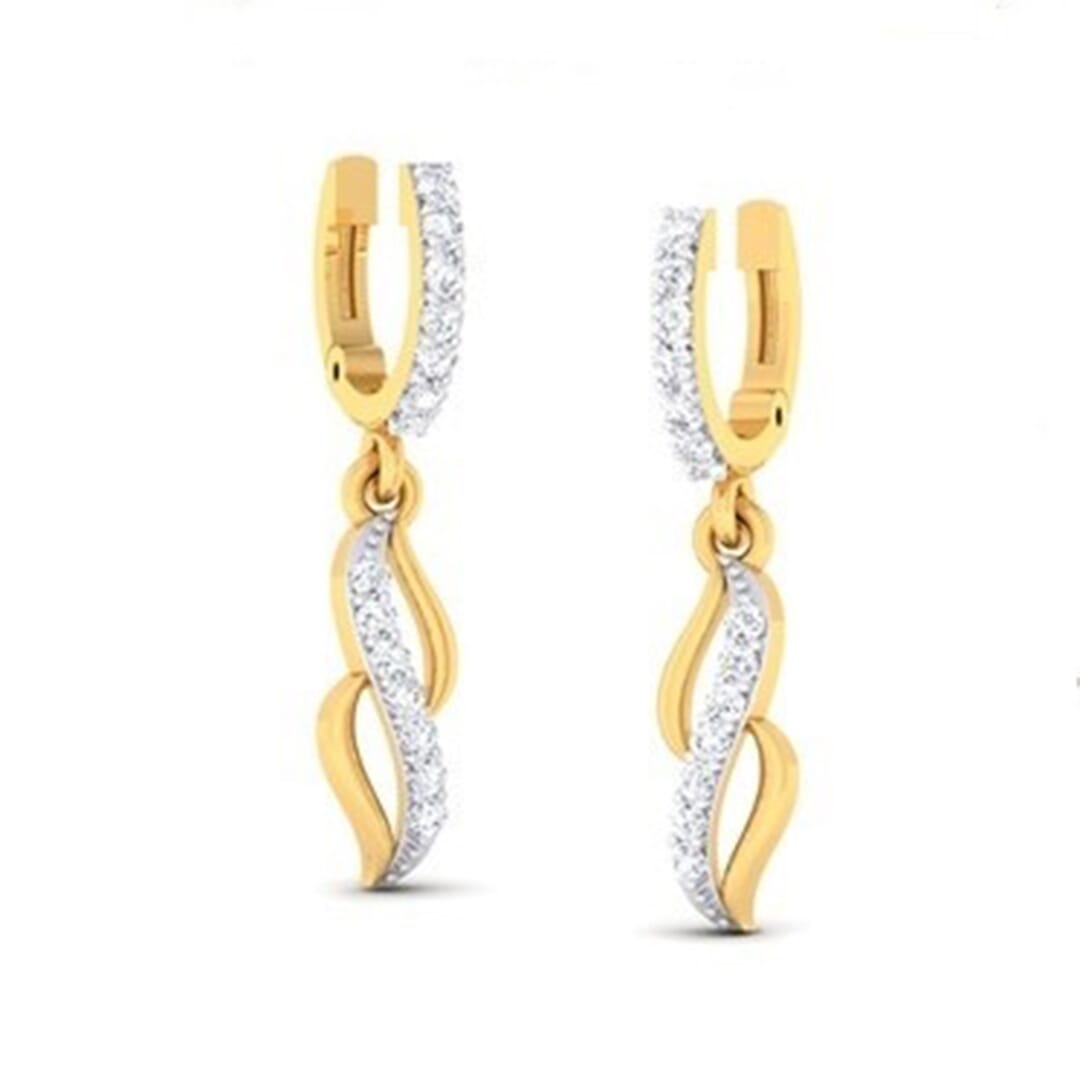 18K Gold Earring and 0.25 carat Diamond