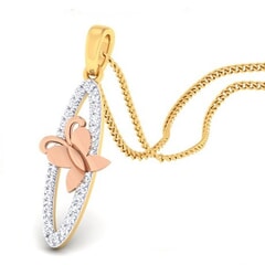18K Gold Pendant and 0.22 carat Diamonds