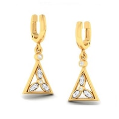 18K Gold Earring and 0.12 carat Diamond