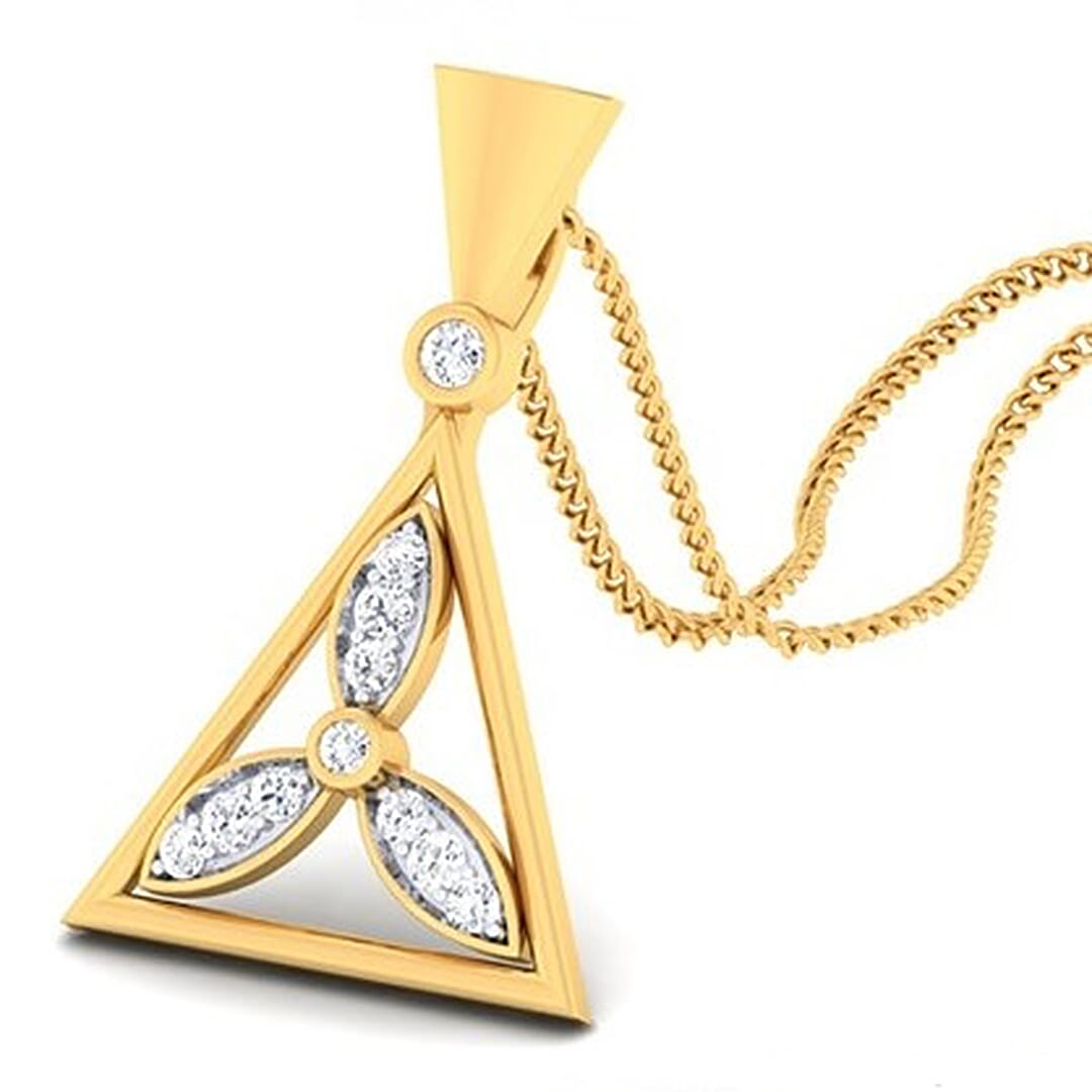 18K Gold Pendant and 0.17 carat Diamonds