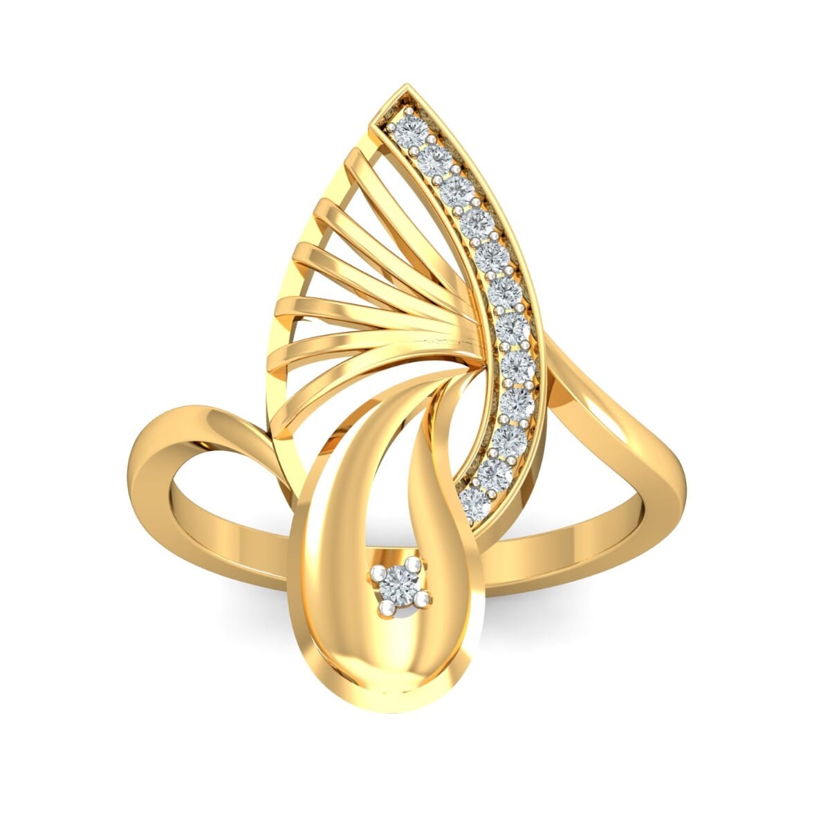 18KT Gold and 0.13 Carat F Color VS Clarity Diamond Ring