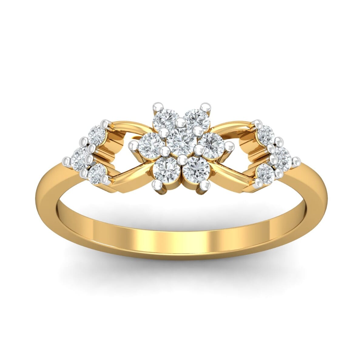 18KT Gold and 0.38 Carat F Color VS Clarity Diamond Ring