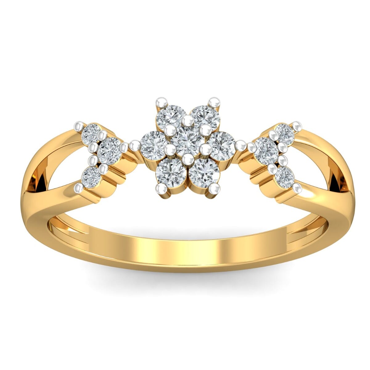 18KT Gold and 0.38 Carat F Color VS Clarity Diamond Ring