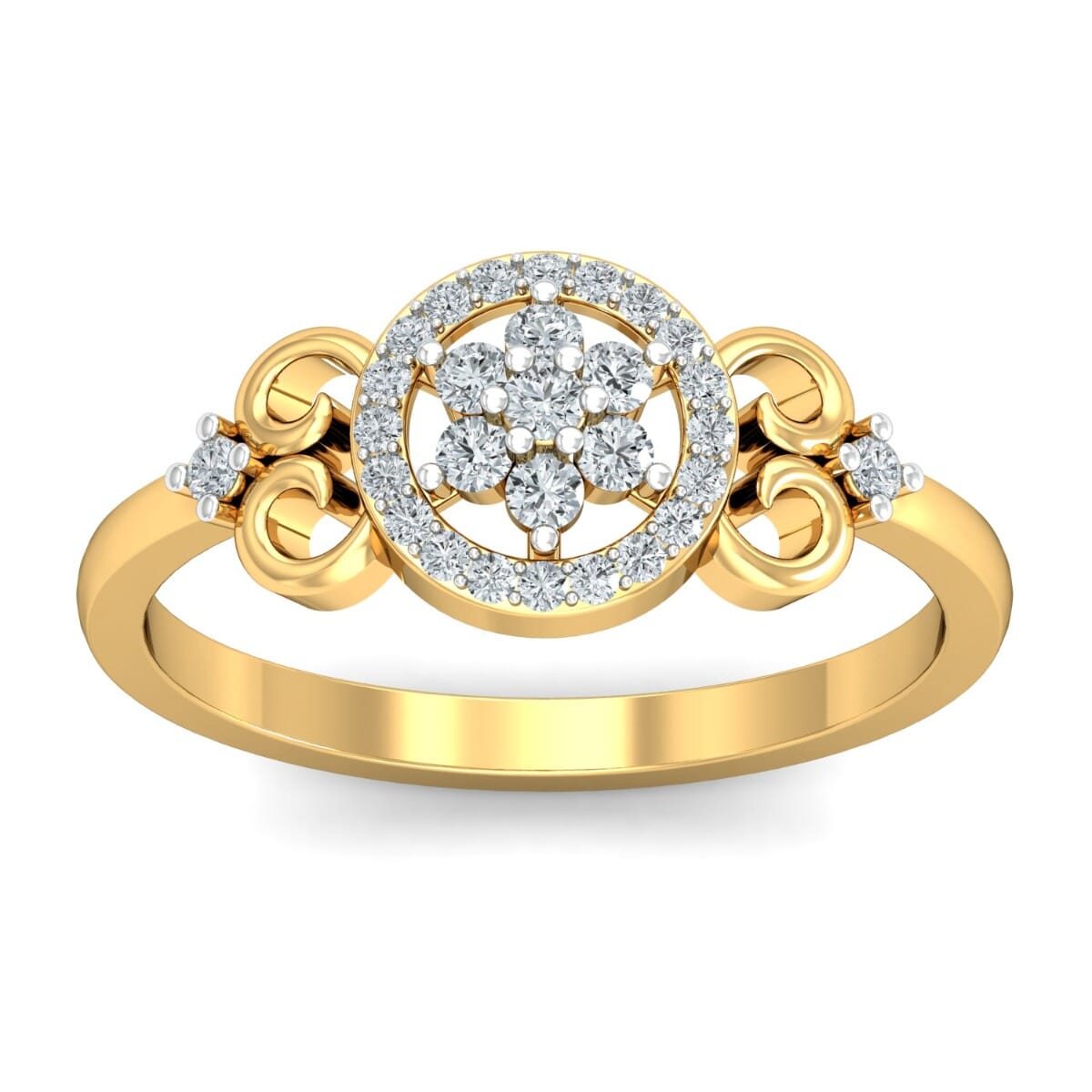 18KT Gold and 0.28 Carat F Color VS Clarity Diamond Ring