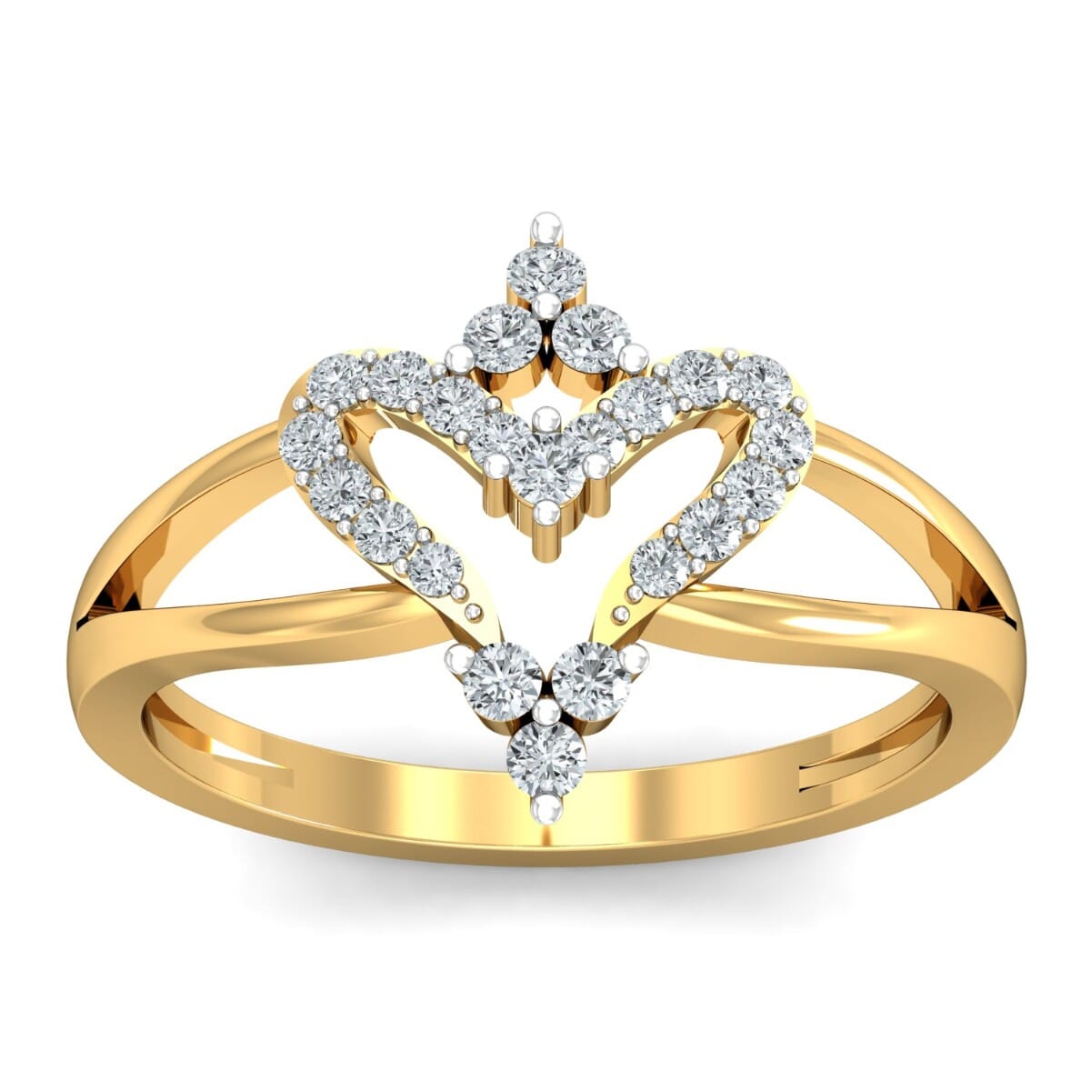 18KT Gold and 0.31 Carat F Color VS Clarity Diamond Ring