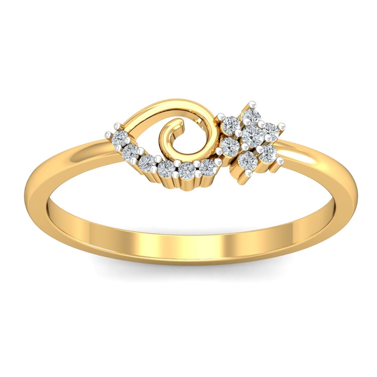 18KT Gold and 0.10 Carat F Color VS Clarity Diamond Ring