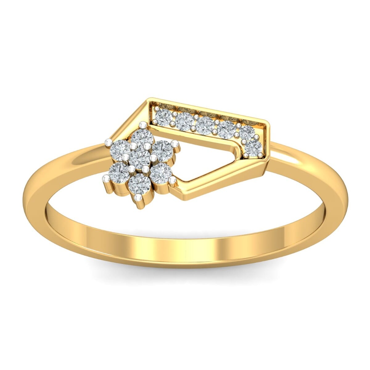 18KT Gold and 0.11 Carat F Color VS Clarity Diamond Ring