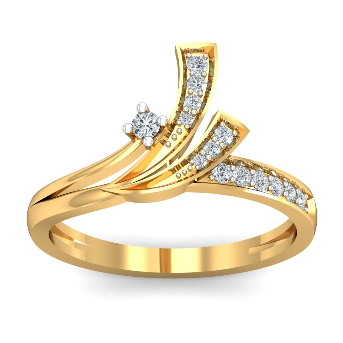 18KT Gold and 0.20 Carat F Color VS Clarity Diamond Ring