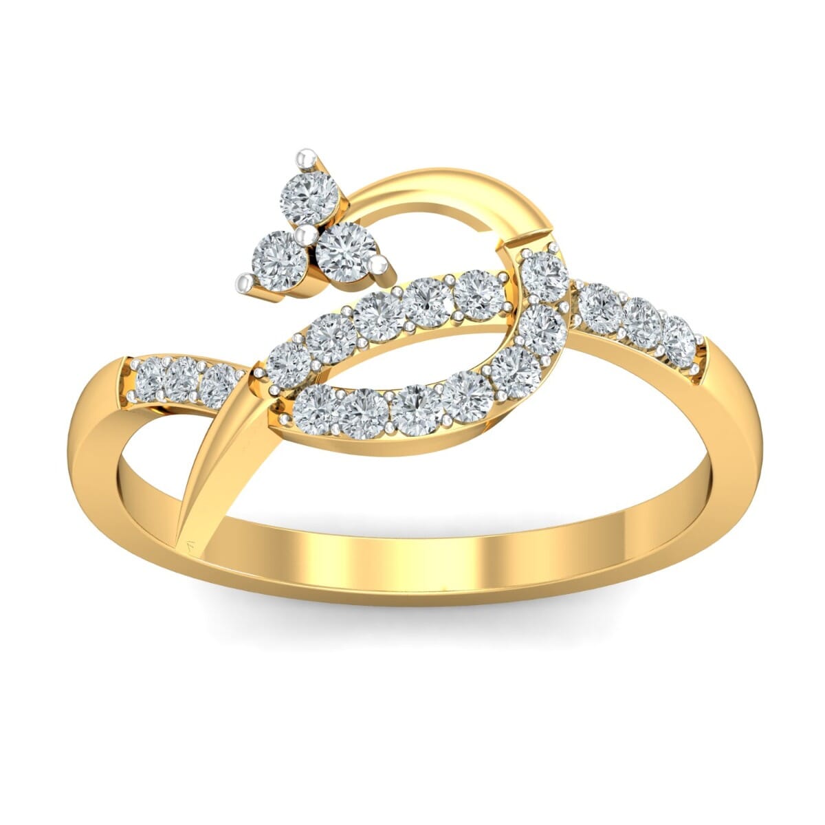 18KT Gold and 0.30 Carat F Color VS Clarity Diamond Ring
