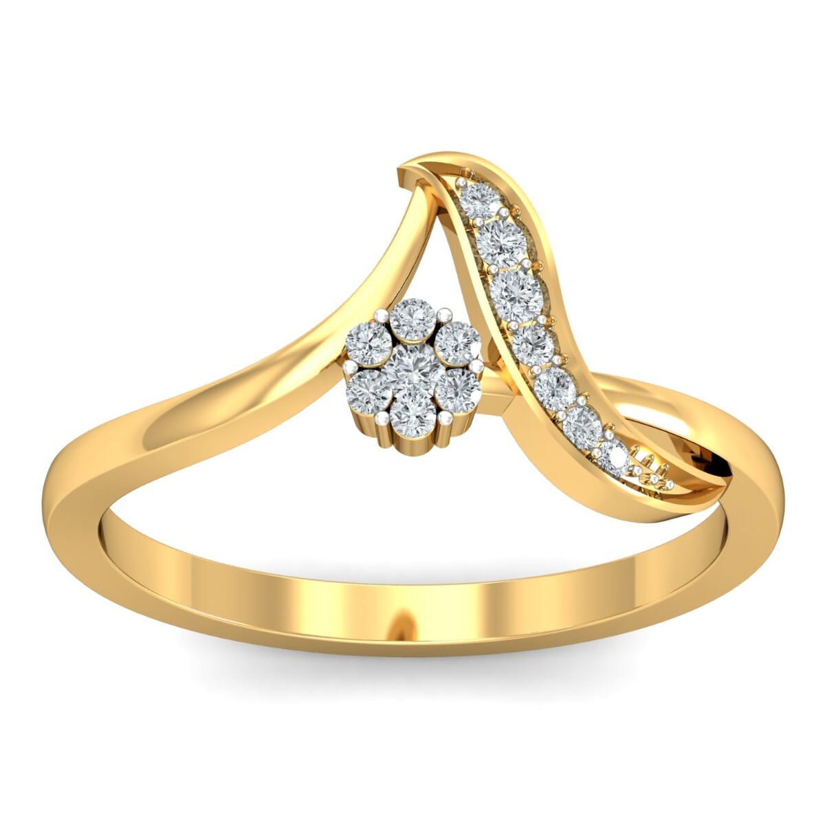 18KT Gold and 0.15 Carat F Color VS Clarity Diamond Ring