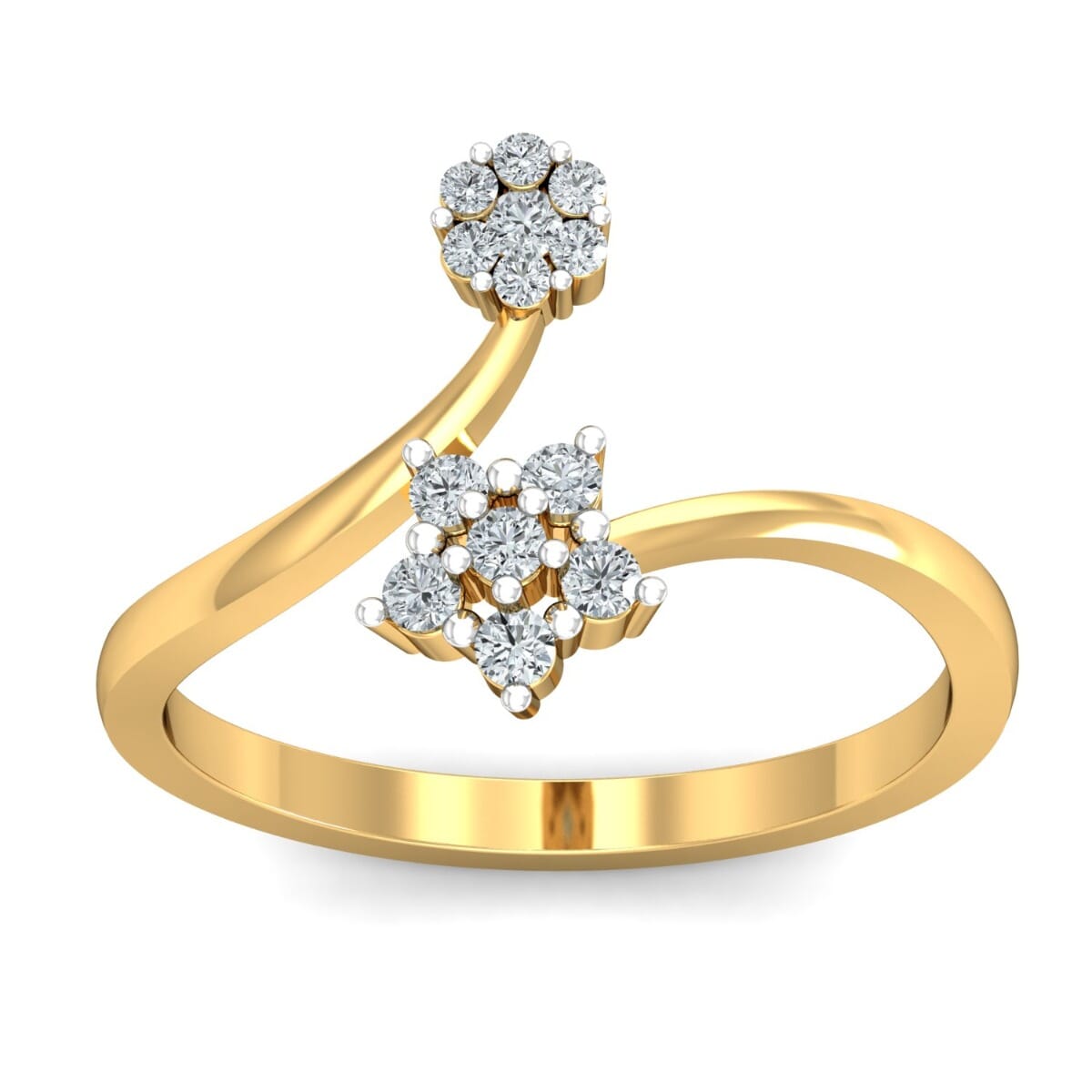 18KT Gold and 0.23 Carat F Color VS Clarity Diamond Ring