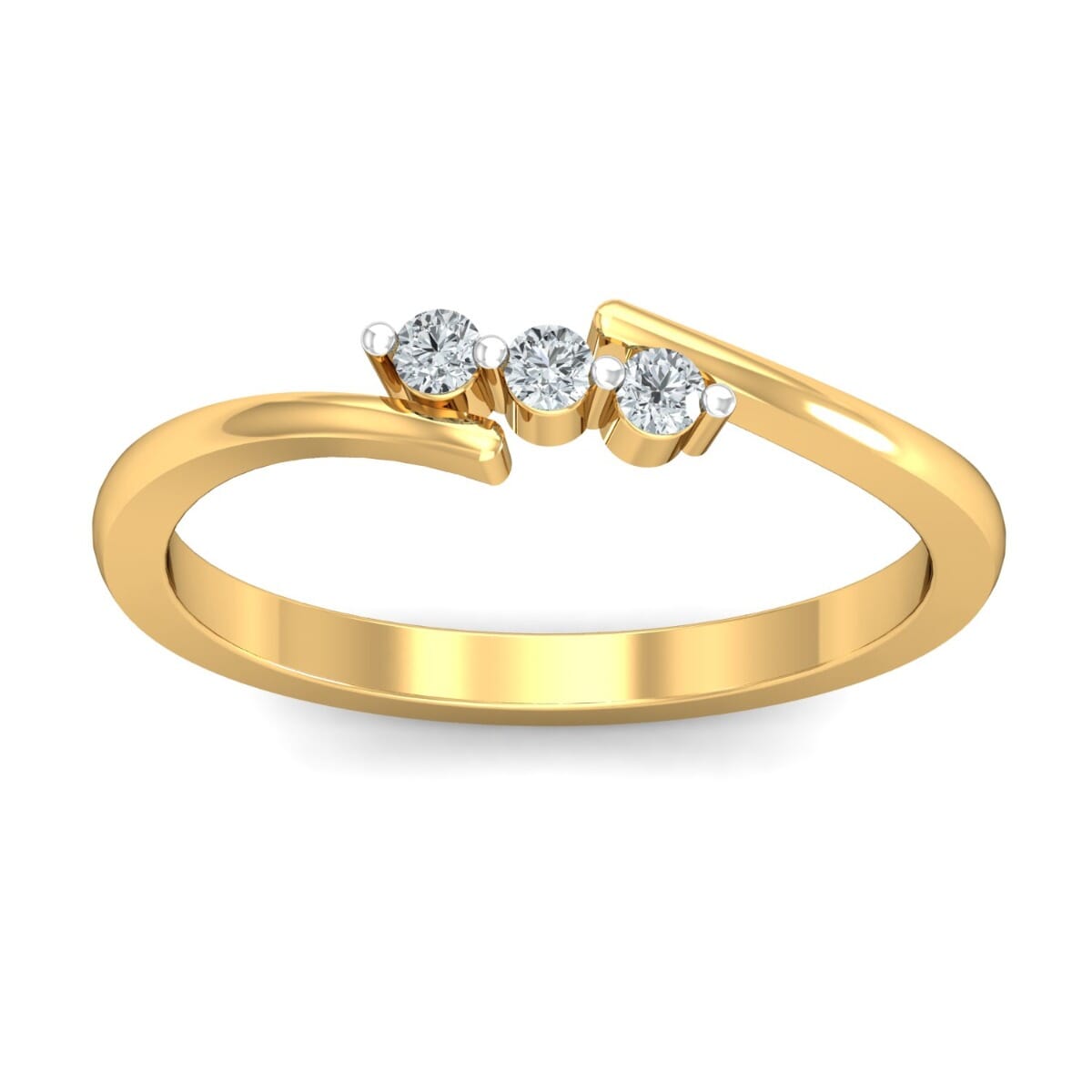 18KT Gold and 0.09 Carat F Color VS Clarity Diamond Ring