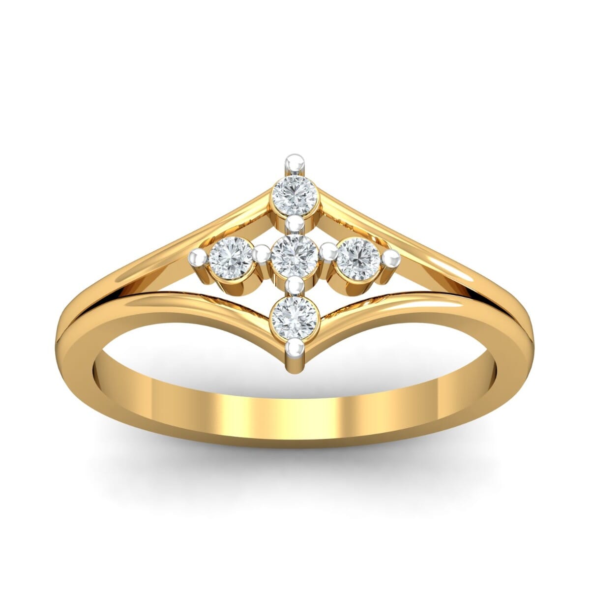 18KT Gold and 0.25 Carat F Color VS Clarity Diamond Ring